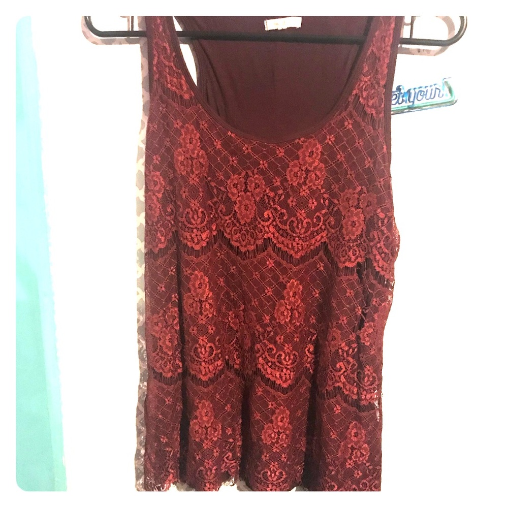 Burgundy lace dress tank from Maurice’s